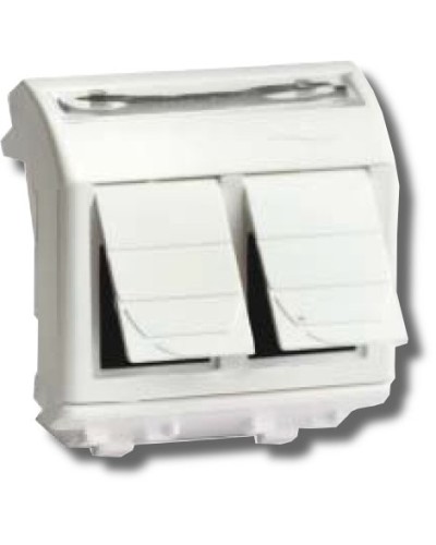 Розетка RJ-45 Brava 2 модуля белая (76656B): Розетка компьютерная с двумя разъёмами в Копейске