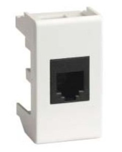 Розетка RJ-45 Viva 1 модуль белая (45048): Розетка компьютерная экранированная с одним разъёмом в Копейске