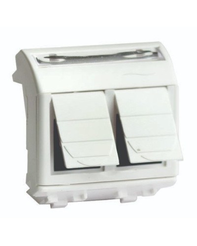 Розетка RJ-45 Brava 2 модуля слоновая кость (75459S): Розетка компьютерная с двумя разъёмами в Копейске