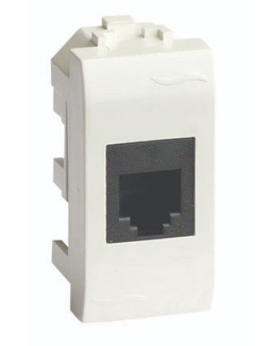 Розетка RJ-45 Brava 1 модуль слоновая кость (75654S): Розетка компьютерная с одним разъёмом в Копейске