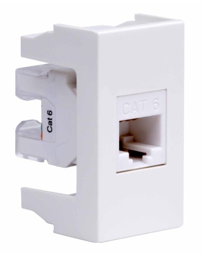 Розетка RJ-45 Viva 1 модуль кат.6A белая (45058). Розетка компьютерная экранированная с одним разъёмом. ДКС в Копейске