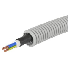 Труба ПВХ D20 + ВВГнг(А)-LS 3х2,5 (ГОСТ+) (9S920100). Гофрошланг с кабелем. ДКС