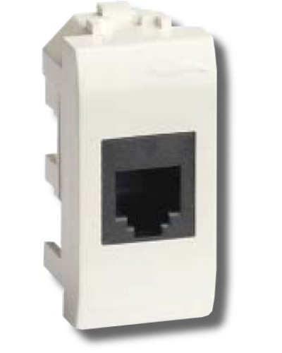 Розетка RJ-45 Brava 1 модуль белая (76654B): Розетка компьютерная с одним разъёмом в Копейске