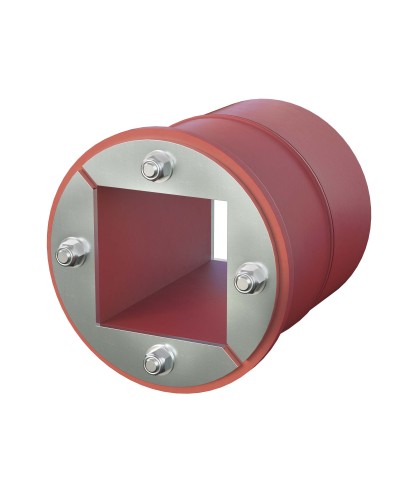 Проходка круглая, нержавеющая, D150х70 мм с проемом 90х90 мм (DXF3125): Проходка круглая, нержавеющая, с проёмом в Копейске