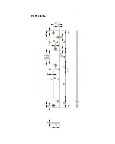 FLH24-94. Запорная планка длинная. dormakaba в Копейске