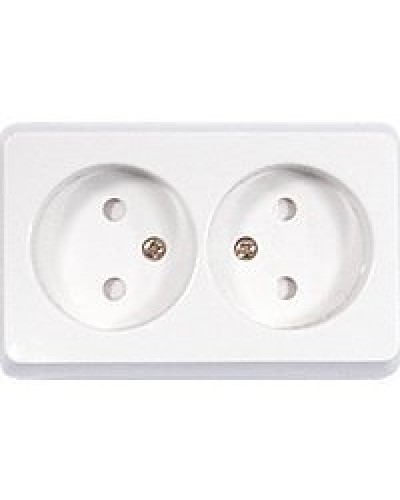 Розетка двойная открытой установки без з/к, бежевый, LK Standard (813601). Розетка без заземляющих контактов с защитными шторками. Экопласт в Копейске