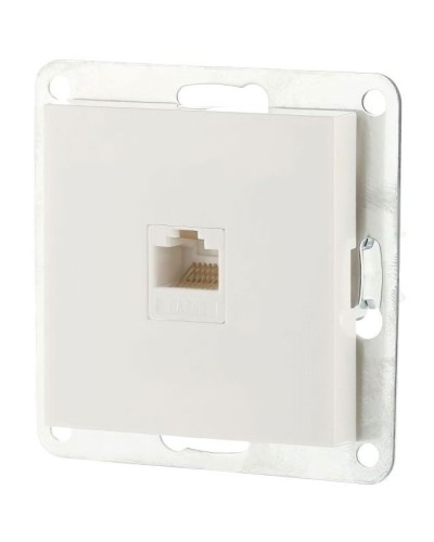 Розетка RJ-45 кат.5е с накладкой, белый LK80 (846104-1). Розетка компьютерная. Экопласт в Копейске