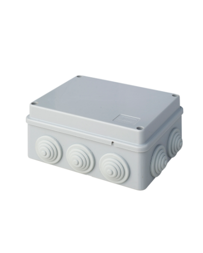 Коробка JBS150 150х110х70, 10 вых., 8P (0,15...2,5мм²) серая (43019HF-GR). Коробка монтажная, огнестойкая, без галогена. Экопласт в Копейске