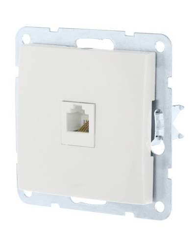 Розетка RJ-45 кат. 5е с накладкой, белый LK60 (866104-1). Розетка компьютерная. Экопласт в Копейске