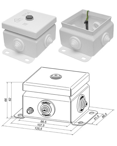 КМ IP55-0808 (без DIN рейки). Коробка монтажная электротехническая. Гефест в Копейске