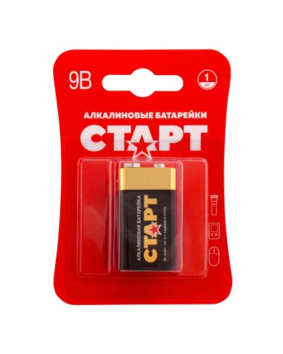 СТАРТ 6LR61-BL1 (9 В, Крона,  6LR61), БЛИСТЕР. Алкалиновая батарейка. СТАРТ в Копейске